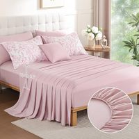 Ensemble de literie 8 pièces en coton 100% 300 fils, motif floral rose, antibactérien, doux et moelleux, toutes saisons, pour la maison, l'hôtel, l'hôpital