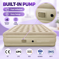 Matelas Gonflable en PVC, Lit Gonflable Confortable, Matelas Queen Size Floqué, Style Tendance