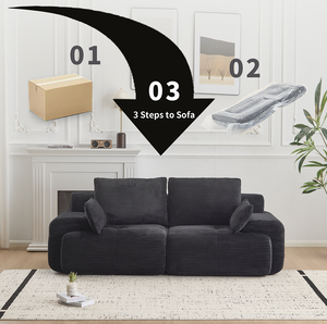 Modern <b>Convertible</b> Memory Foam Compressed Sofa Set 2 Seater Modular Sectional Couch for Apartment & Villa Living Rooms - Product Image 4