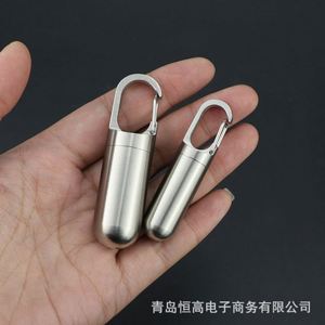 Mini acier inoxydable scellé Capsule boîte étanche Camping Firstaid pendentif voyage extérieur Portable étui à pilules - Product Image 2