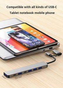 Multi-port USB Hub 3.0 5W PD to Usb Adapter Laptop Docking Station with Card Reader 8 in 1 Usb c Hub Splitter - Product Image 4