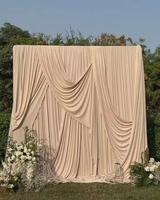 Tissu de rideau extensible en polyester pour toile de fond de mariage, draperie, cantonnière, décoration d'arche et de cérémonie, idéal pour la saison printanière