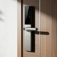 Serrures de porte intelligentes Tuya TTLOCK App WiFi BLE Empreinte digitale Bouton de porte Clé Carte Accès Alliage d'aluminium Haute Sécurité Portes en bois Cloud
