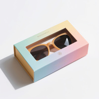 Boîte d'emballage en carton rigide pour lunettes de soleil de luxe personnalisées, boîte cadeau magnétique pour lunettes de soleil