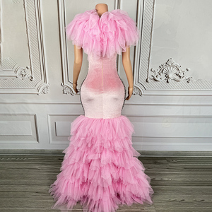 Novance Y4050 Novos Trending Produtos 2025 Tulle Puffy Saia Sereia Hem Pink Princess <span class=keywords><strong>Prom</strong></span> Dresses Photoshoot Vestidos para As Mulheres - Product Image 6