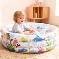 Pursuefree Ocean World 3-Ring Aufblasbarer Kinderpool Tragbares PVC Aufblasbares Spielpool Mehrzweck Wasser- und Sandspielzeug-Pool
