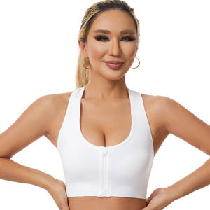 Vendita all'ingrosso da donna su misura per il <span class=keywords><strong>Fitness</strong></span> Cross Back imbottito reggiseno sportivo senza cuciture con Zip frontale per Yoga reggiseno sportivo Top per palestra - Product Image 5