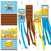 Oktoberfest Windsock Asılı Dekorasyon Seti Bira Kupa Pretzel Bavyera Alman Festivali Streamer Açık Bahçe Partisi Dekoru