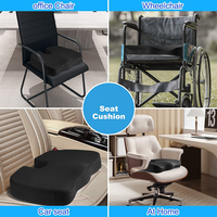 Coussin de chaise de bureau en mousse à mémoire de forme antidérapant noir, soulageant les douleurs sciatiques et coccygées, coussin de massage pour siège de fauteuil roulant
