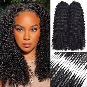 Extensions de cheveux humains bouclés style birman pour crochet, cheveux vierges, installation rapide, légers et confortables pour femmes noires - Product Image 2