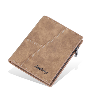 <span class=keywords><strong>Portafoglio</strong></span> da <span class=keywords><strong>uomo</strong></span> Baellerry con <span class=keywords><strong>cerniera</strong></span>, sottile, in PU vintage, pieghevole, personalizzato, fatto a mano, in pelle, corto. - Product Image 1