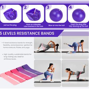 Paquete de equipo de Pilates para hacer ejercicio en casa, 13 piezas, accesorios, juego de Yoga para Pilates, Kit de equipo de Pilates - Product Image 4