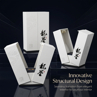 Emballage cadeau rigide personnalisé pour vin et spiritueux, motif dragon en relief, biodégradable, jetable, double porte magnétique, luxe, spécialités alimentaires