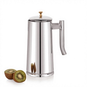 Jarra de Acero Inoxidable con Tapa y Perilla de Latón, Minimalista, de Gran Capacidad para el Hogar - Product Image 1