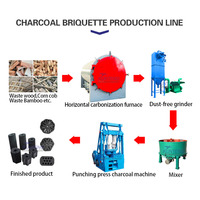 Ligne de Production de Briquettes de Charbon de Bois avec Four de Carbonisation Grande Capacité pour Barbecue