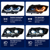 Kit de phares LED pour E90 E91 2004-2009, avec lentille de projecteur laser, blanc et jaune, DRL, faisceau long, Plug and Play, kit d'éclairage avant