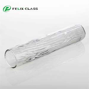 Tube en verre borosilicate 3.3 transparent à motif strié pour la décoration intérieure, lustres et éclairage intérieur - Product Image 4