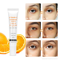 Krim mata Vitamin C wanita, tiga bola memudar lingkaran hitam mencerahkan hidrasi menghaluskan garis halus Niacinamide Vitamin C