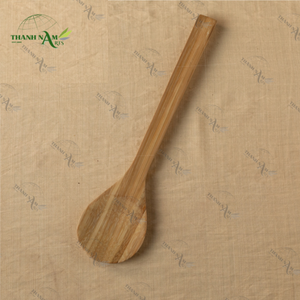 ช้อนไม้ไผ่แบบชนบทชุดเครื่องครัวสำหรับสลัดผักผลไม้ส้อมเสิร์ฟสลัด - Product Image 6