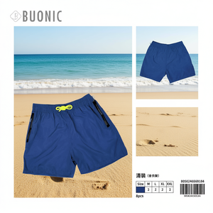 Buonic Pantalones cortos de baño para hombre, color azul marino, cintura elástica, pantalones cortos deportivos de secado rápido, M L XL XXL - Product Image 3