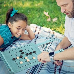 Nouveauté 2 en 1 Nine Men's Morris Jeu <span class=keywords><strong>de</strong></span> société personnalisé pour enfants Portable PU Leather Chess Roll - Product Image 6