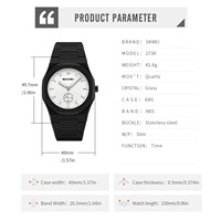 Montre à quartz unisexe octogonale SKMEI 2730, boîtier et bracelet intégrés en ABS, étanche 50 m, 40 mm, sport, mode, minimaliste, décontractée, pour tous les jours