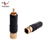 Connecteurs RCA mâles HIFI DIY Noir Cuivre Pur Placage 24K Or Vidéo Audio