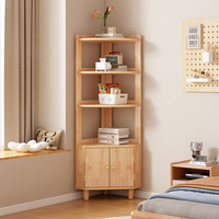 Meuble d'angle mural en bois massif, style minimaliste moderne, multifonctionnel, pour salon, chambre à coucher, rangement, modèle BH350