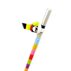 아이들은 동물 새 머리 모양 문구 DIY 퍼즐 홀더 발톱 클립 3 연필 상자 세트 귀여운 연필 토퍼 연필 클립