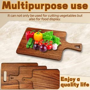 <span class=keywords><strong>Planche</strong></span> à découper en bois rectangulaire avec poignée, <span class=keywords><strong>planche</strong></span> à découper <span class=keywords><strong>pour</strong></span> la viande et les légumes, cadeau de cérémonie d'ouverture <span class=keywords><strong>pour</strong></span> la maison - Product Image 4