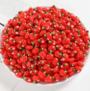 Diseño de moda, dijes de resina de manzana, dijes de frutas con parte posterior plana, manualidades para accesorios de pegamento de <span class=keywords><strong>crema</strong></span> DIY - Product Image 4