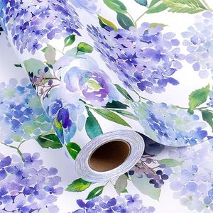 Papel de embalaje de cobre con estampado de hortensias moradas originales para el Día de la Madre y bodas - Product Image 6
