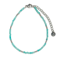 Bracelet réglable en acier inoxydable avec pierres naturelles, cristaux de guérison, tourmaline rose facettée de 2 mm, perles d'eau douce