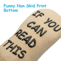 Drôle de texte mignon fille garçon coton antidérapant Grip enfant en bas âge nouveau-né bébé chaussettes personnalisées avec emballage