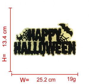 New <b>Iron</b> on Big Chenille Embroidered Glitter Halloween Momster Boo Spooky Patch for Hat Hoodies Decoration - Product Image 4