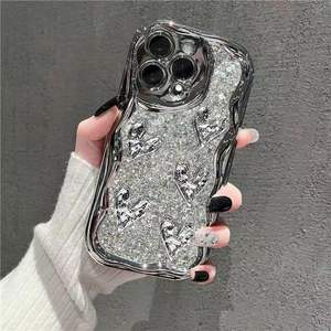 <span class=keywords><strong>Coque</strong></span> de téléphone portable INS Drip Glue Wrinkled Love Girl pour femmes, compatible <span class=keywords><strong>iPhone</strong></span> 16 15 17 Pro Max 14 <span class=keywords><strong>13</strong></span>, <span class=keywords><strong>avec</strong></span> chaîne et protection arrière - Product Image 3