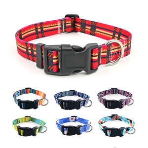 Plaid Pattern Polyester <b>Dog</b> <b>Collar</b> Adjustable Buckle Closure All Seasons Classic Style for <b>Dogs</b> - Product Image 2