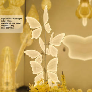 Colonne de papillons porte-bonheur en tulle 3D avec ailes lumineuses LED pour décoration de mariage - Product Image 5