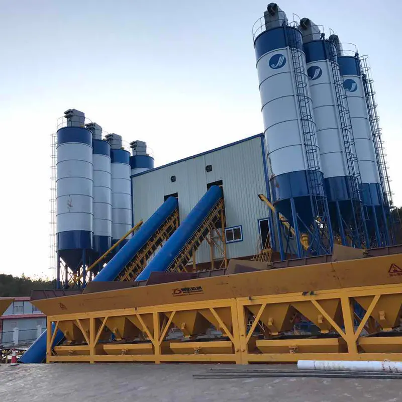 Twin Sets Of Fixed Concrete Batch Plant HSZ120 For Engineering & Construction Machinery