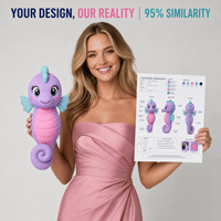 Mascotte Hippocampe OEM, Commande en Gros, Peluche Personnalisée, Jouet en Peluche de Haute Qualité, Fabricant de Logo Personnalisé, Conception Personnalisée, Jouet Doux, Vente en Gros