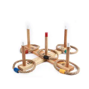Ring Toss Game Set - Outdoor Kids & Adults Toy Keeps Them Active and Includes a Compact Carry Bag, 8 Rope & 8 Rings - Ea