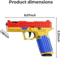 EPT Kit de Modelo de Pistola de Juguete de Bloques de Construcción DIY, Lanza Bloques, Juguete de Montaje y Exhibición, Regalo para Niños de 6+ Años