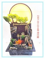 2024 Venta caliente LED Feng Shui fuente interior escritorio cascada agua circulante paisaje Oficina Decoración