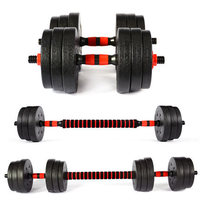Ensemble d'haltères, barres et kettlebells en ciment écologique avec barre de curl pour l'entraînement de force, la musculation et le fitness