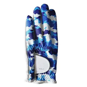 Распродажа, синий камуфляжный рисунок с синтетическими перчатками и индивидуальным логотипом для гольфистов