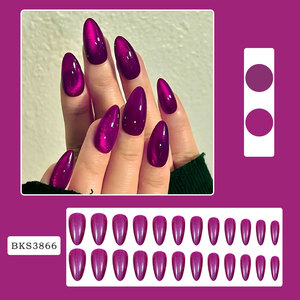 Ongles à presser de haute qualité, style français, rose <span class=keywords><strong>rouge</strong></span> scintillant, avec colle, forme carrée, longueur moyenne XL, style Ins, vente en gros transfrontalière - Product Image 2