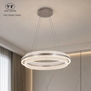 Lámpara de araña moderna regulable con control remoto, LED tricolor, cristal y hierro, para comedor, sala de estar, hotel, villa, decoración del hogar. - Product Image 1