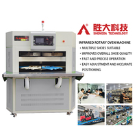 Four rotatif infrarouge SHENGDA pour l'activation et le séchage du ciment de fabrication de chaussures, machine à sécher automatique à double couche pour semelles de chaussures