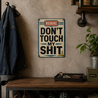 Plaque Métallique Vintage Amusante « Ne Touchez Pas à Ma Crotte » – Panneau Rustique Rétro pour Garage, Cave à Hommes, Décoration Murale