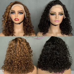 Perruque Bob Super Double Drawn Luxury Curl 14 pouces 13x4 Full Frontal Lace 100% Cheveux Humains Prix de Gros pour Femmes Noires - Product Image 5